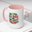 Christmas Mug - Happy Holidays and Merry Christmas Blue Green Yellow Red Text