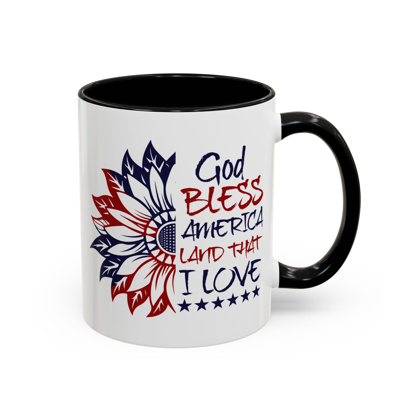 4th of July Mug - God Bless America Sunflower