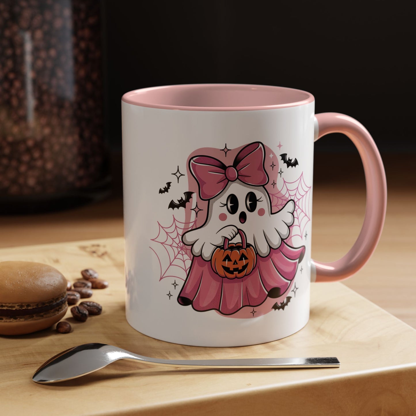 Halloween Mug - Ghost With Pink Bow