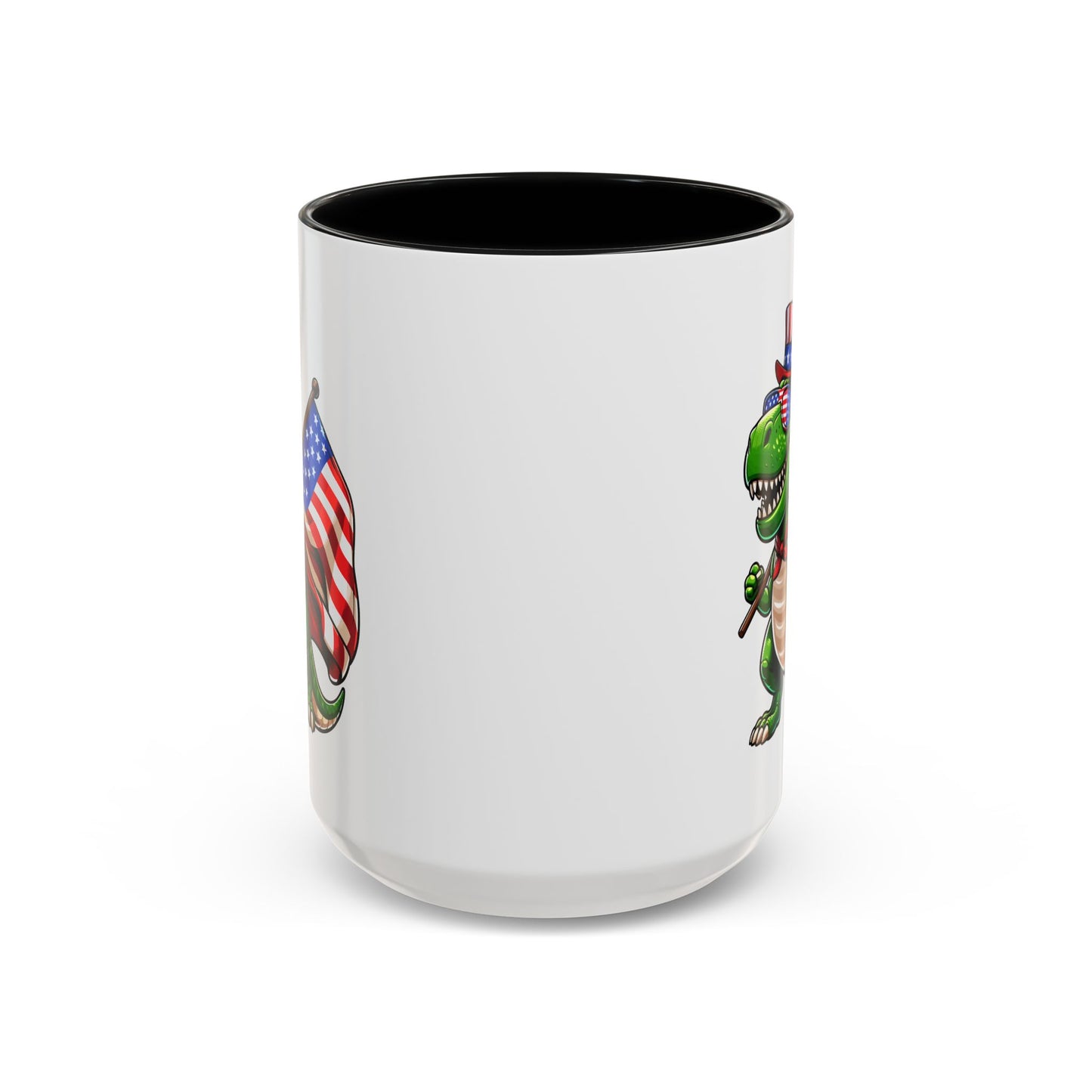 4th of July Mug - T Rex Dinosaur USA Flag