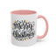 Christmas Mug - Merry Christmas Black Text Colored Lights