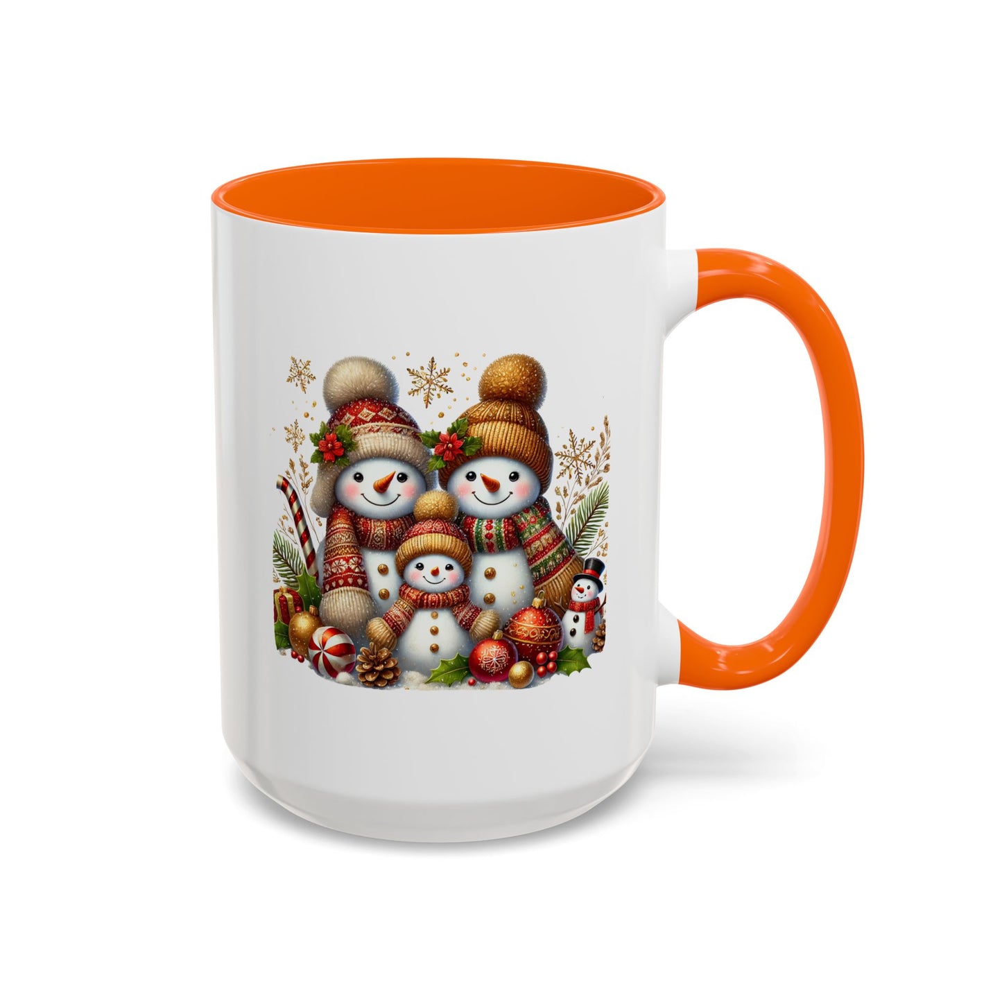 Christmas Mug - Gold Snowman Family