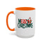Christmas Mug - Merry Christmas Green & Red Text Santa Present