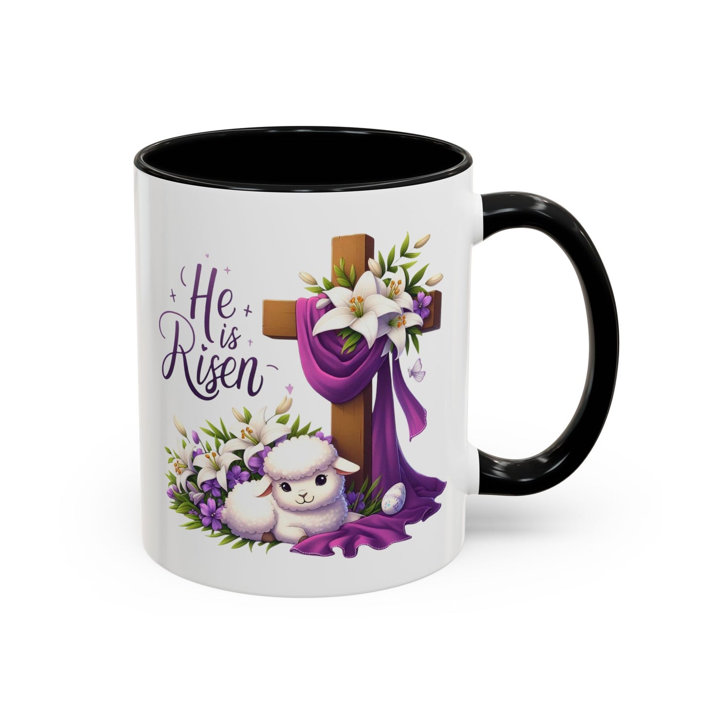 Easter Mug - He Is Risen Cross