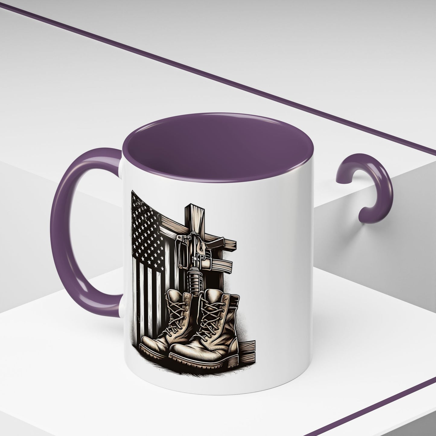 4th of July Mug - Fallen Soldier Boots Flag