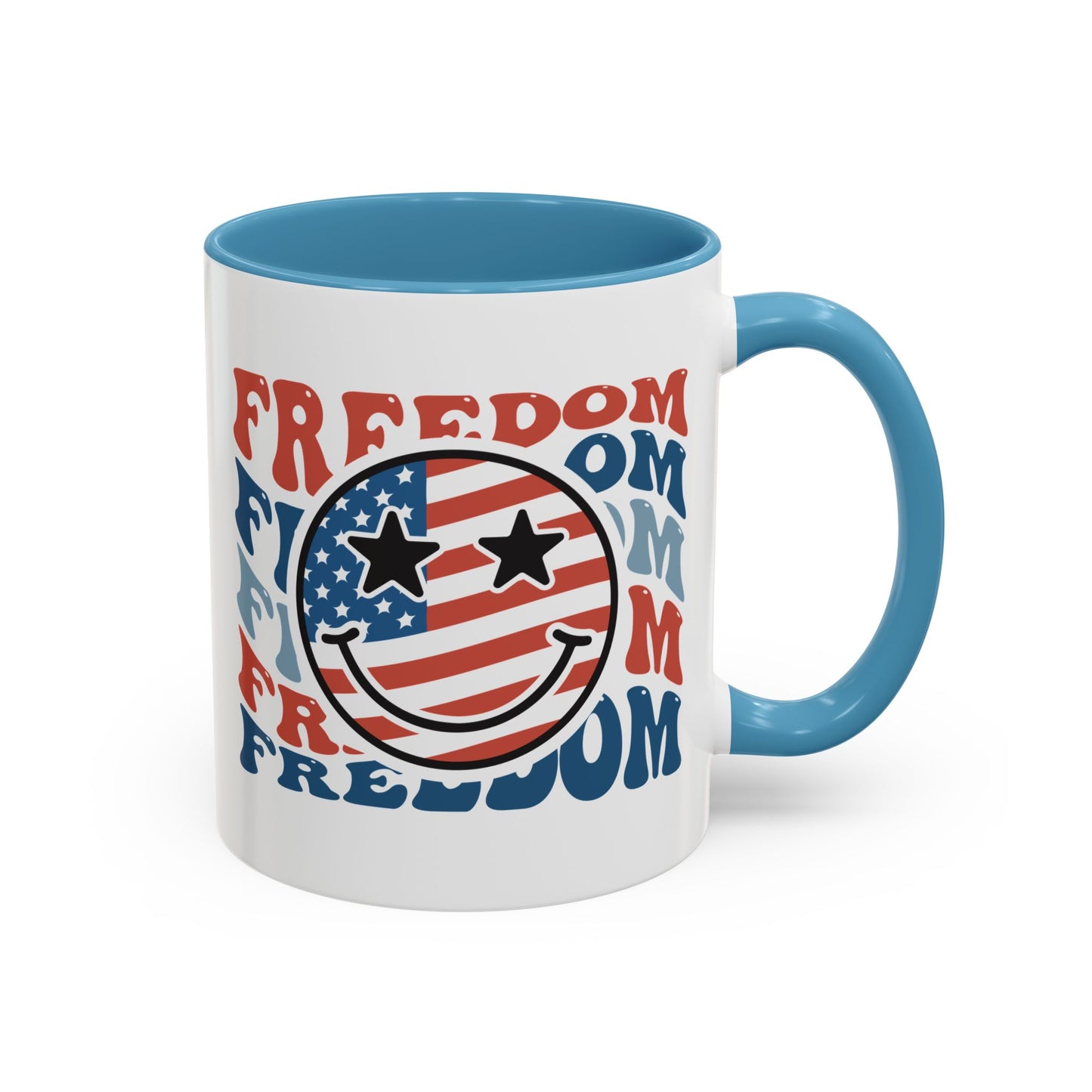 4th of July Mug - Freedom Smiley Face