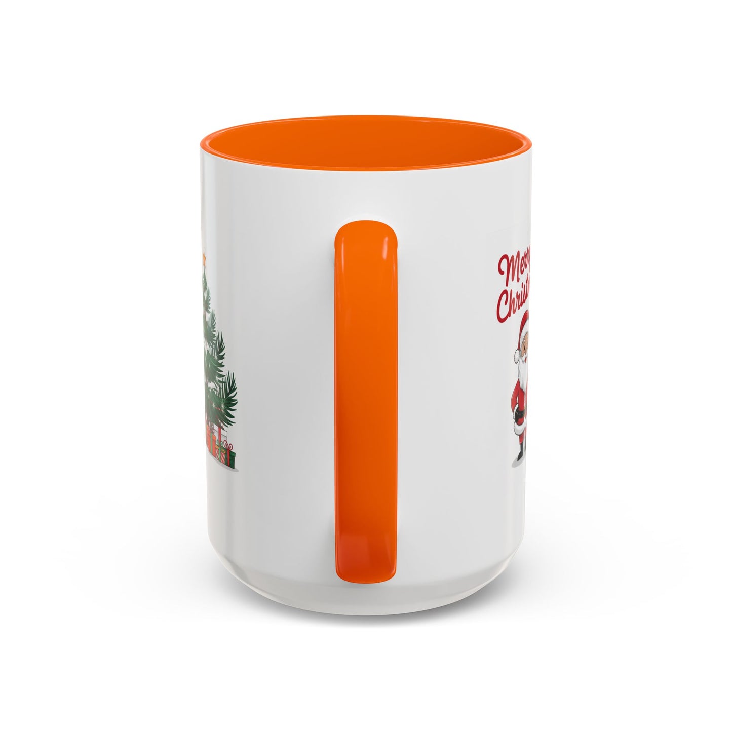 Christmas Mug - Merry Christmas Red Text Santa Tree Presents