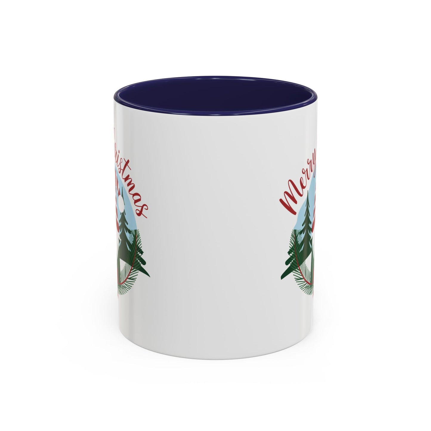 Christmas Mug - Merry Christmas Red Text Gnome Bow Tree