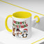 Christmas Mug - Red Green & Gold Text Reindeer Snowman Penguin