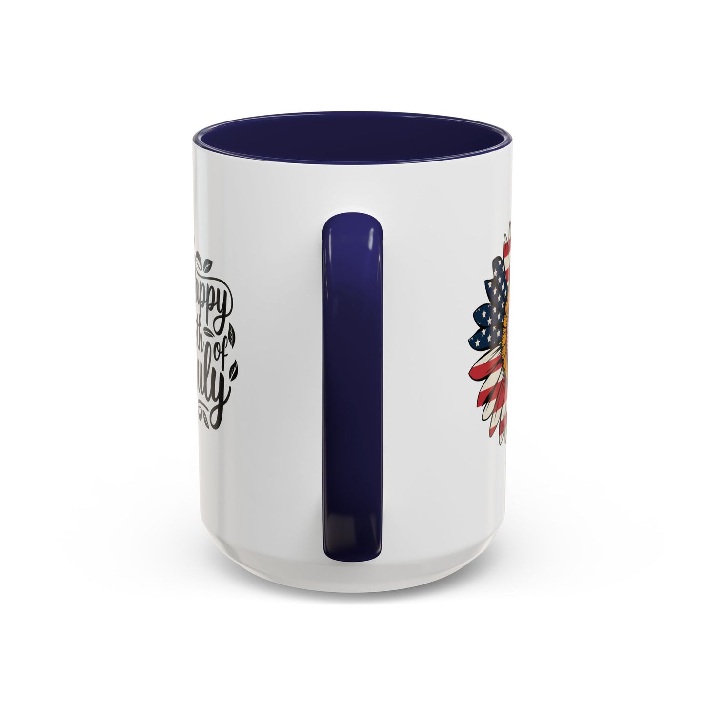 4th of July Mug - Happy 4th of July Sunflower USA Flag