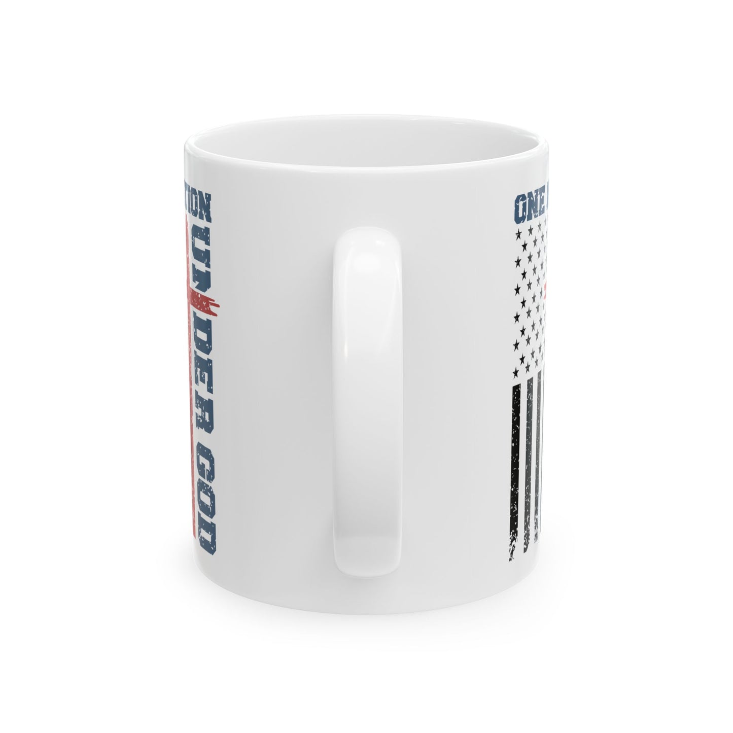 4th of July Mug - One Nation Under God Flag Cross