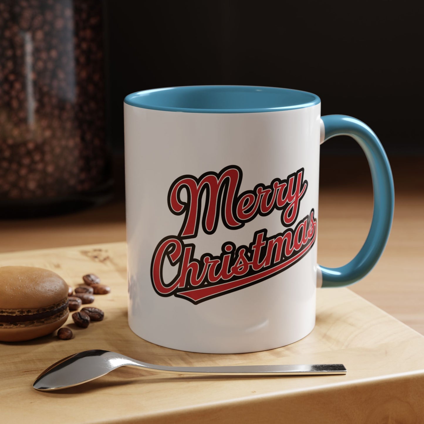 Christmas Mug - Merry Christmas Red & Black Baseball Text