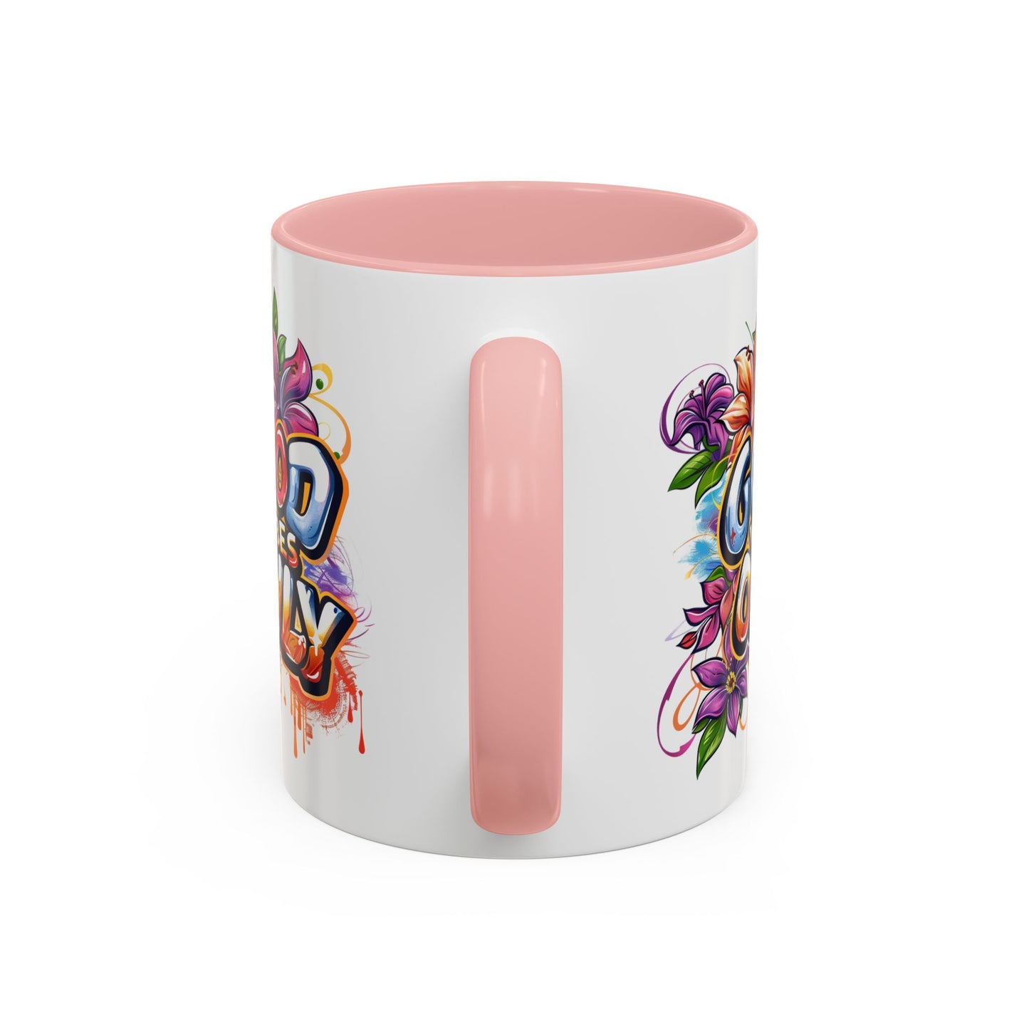 Wellness Mug - Good Vibes Only Graffiti Flowers