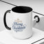 Christmas Mug - Merry Christmas Blue Text Gold Ornaments