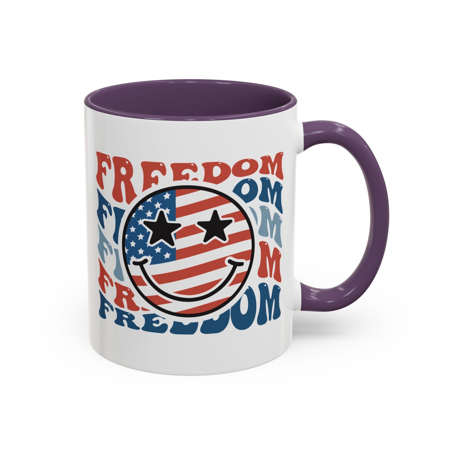 4th of July Mug - Freedom Smiley Face