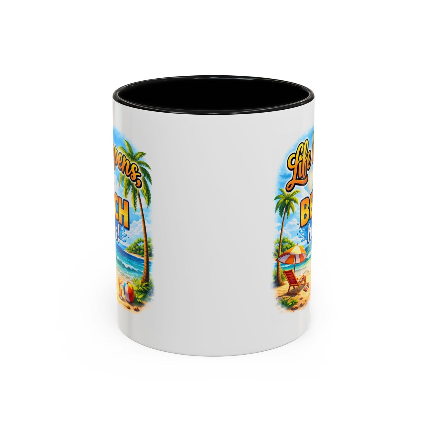 Humor Mug - Life Happens the beach Helps