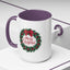 Christmas Mug - Merry Christmas Red Text Bow Wreath