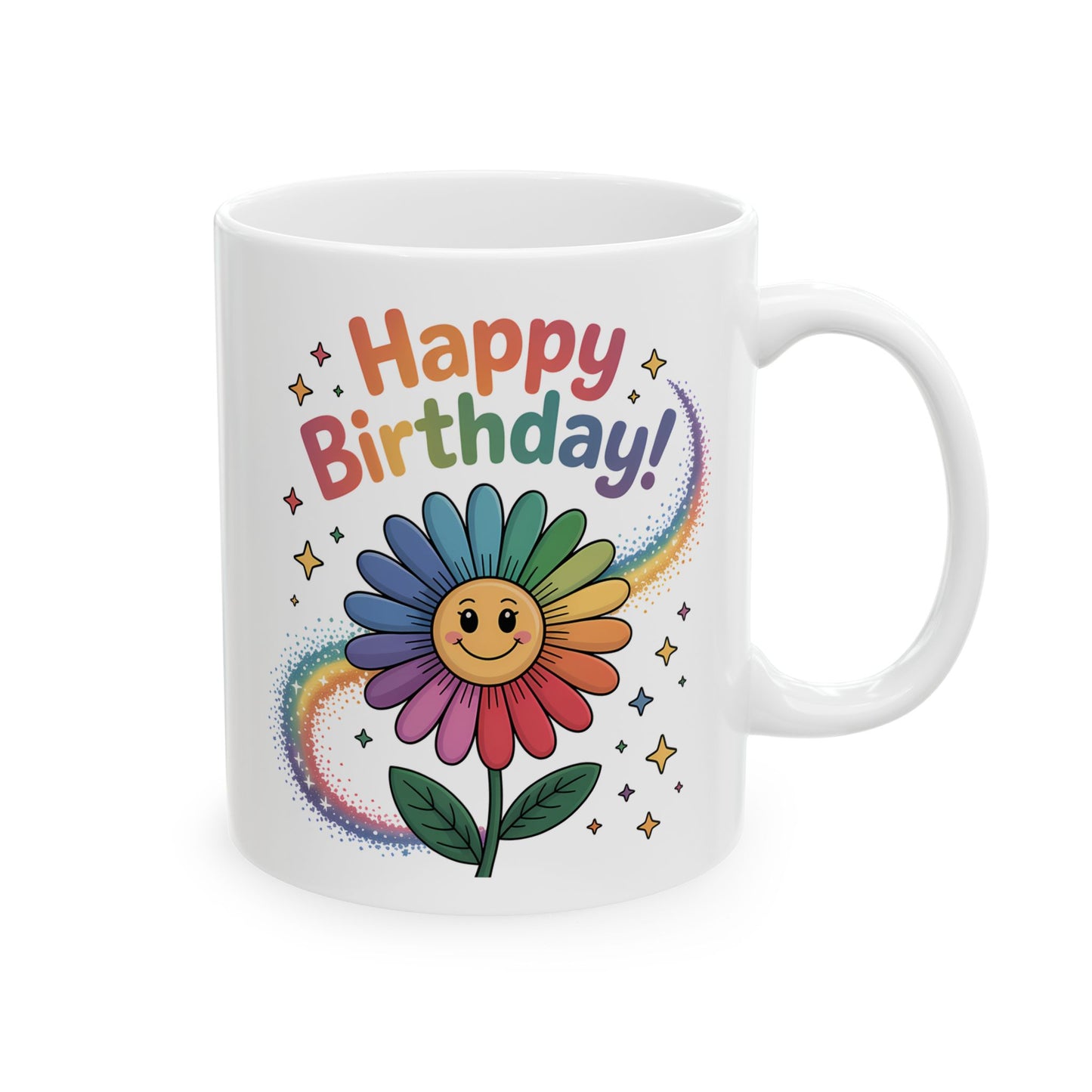 Birthday Mug - Happy Birthday Smiley Sun Flower