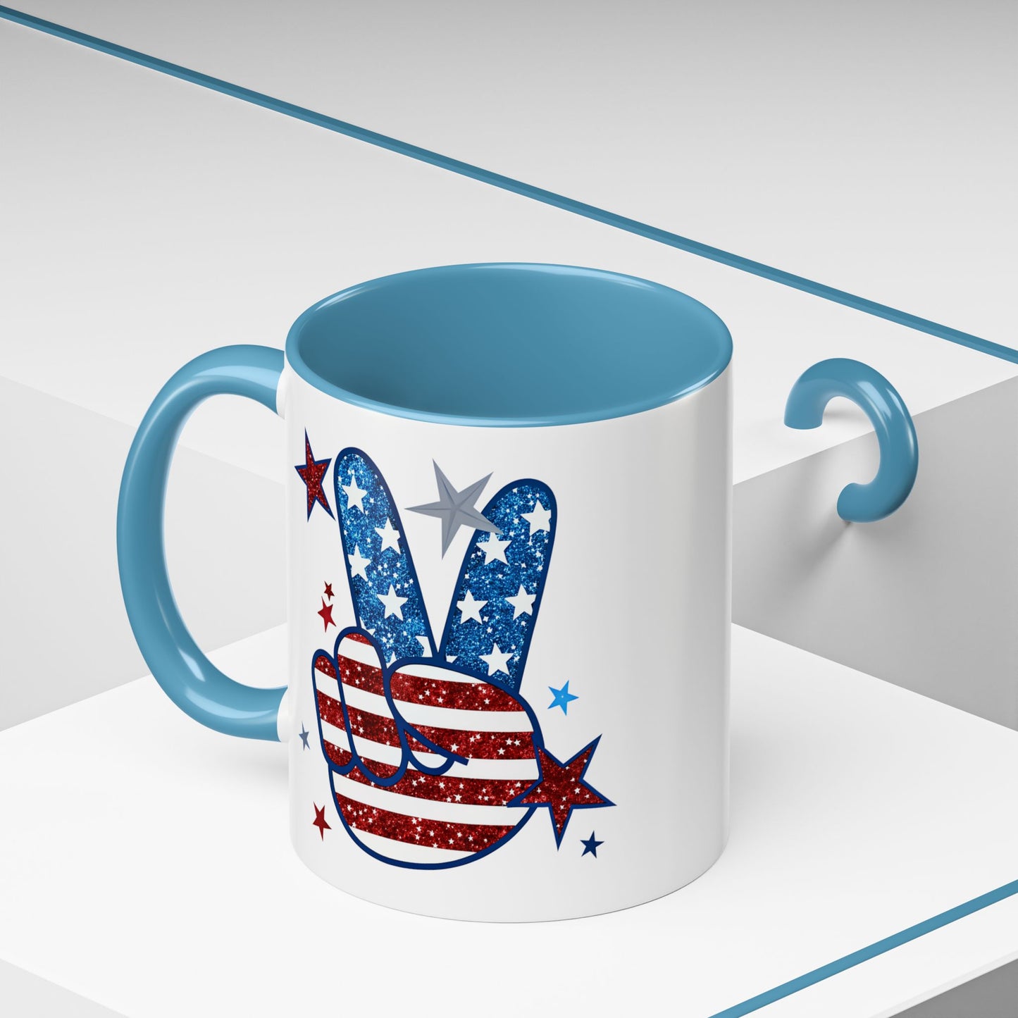 4th of July Mug - America Peace Sign