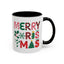 Christmas Mug - Merry Christmas Red Green & Gold Decorative Text