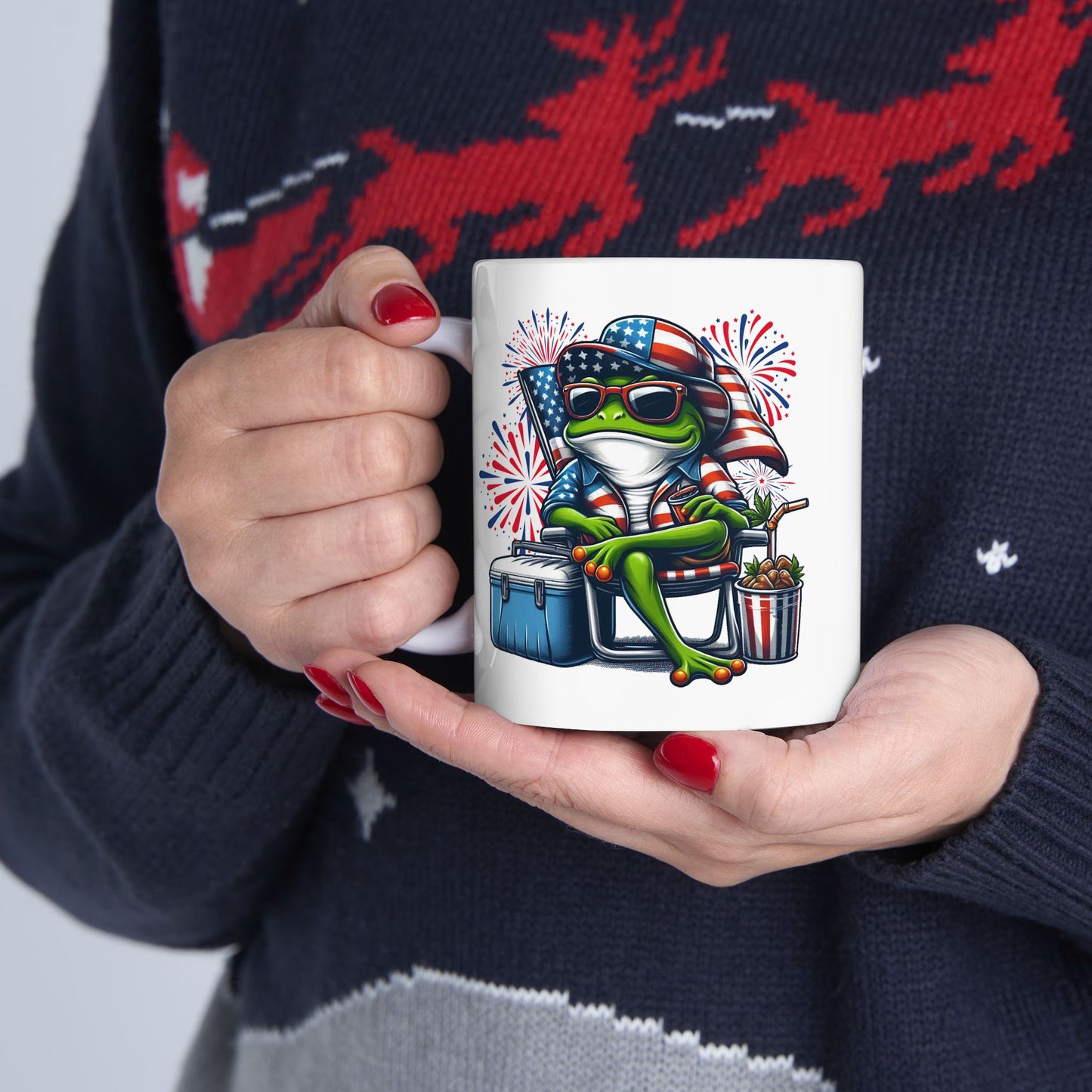 4th of July Mug - Cool Patriotic Frog