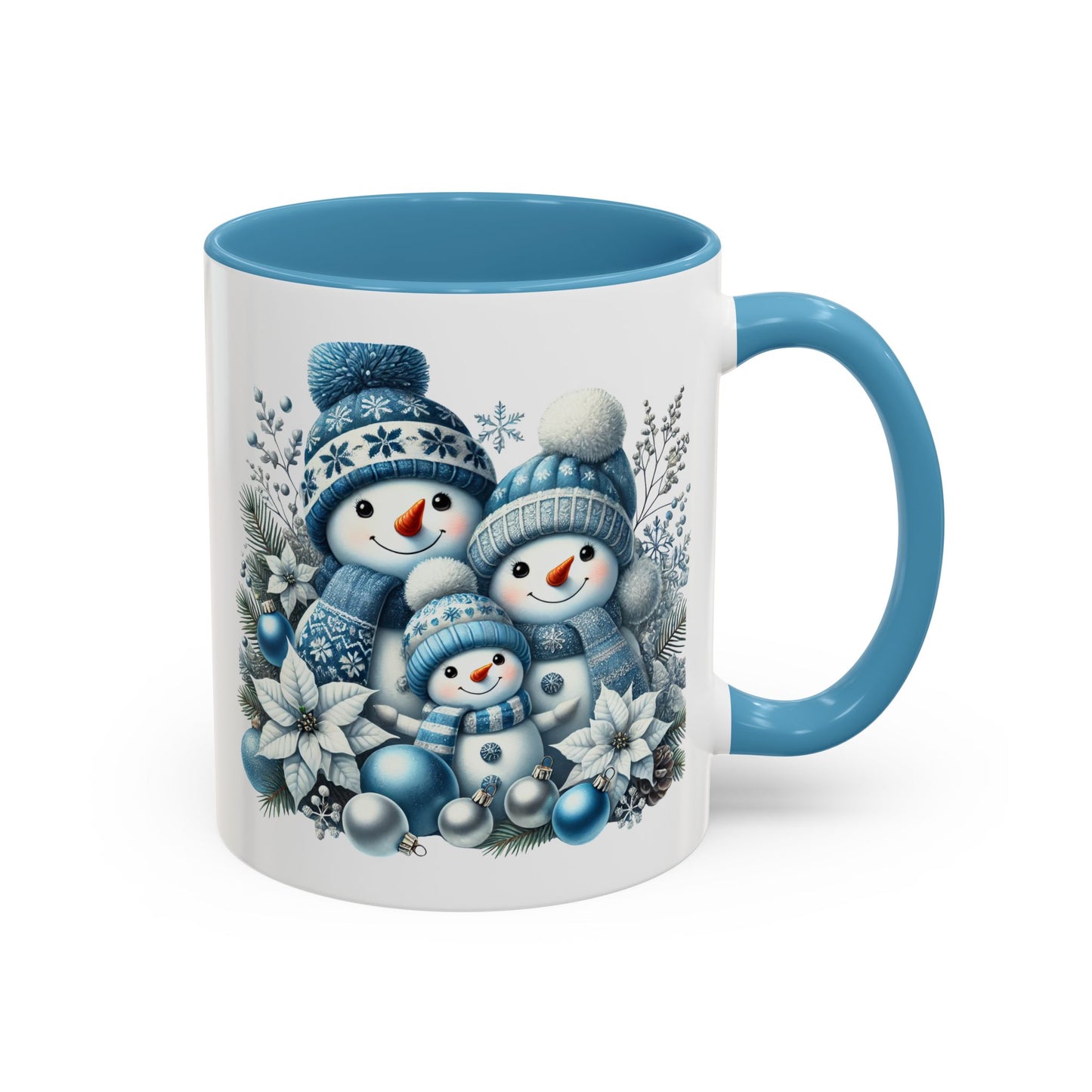 Christmas Mug - Blue Snowman Family