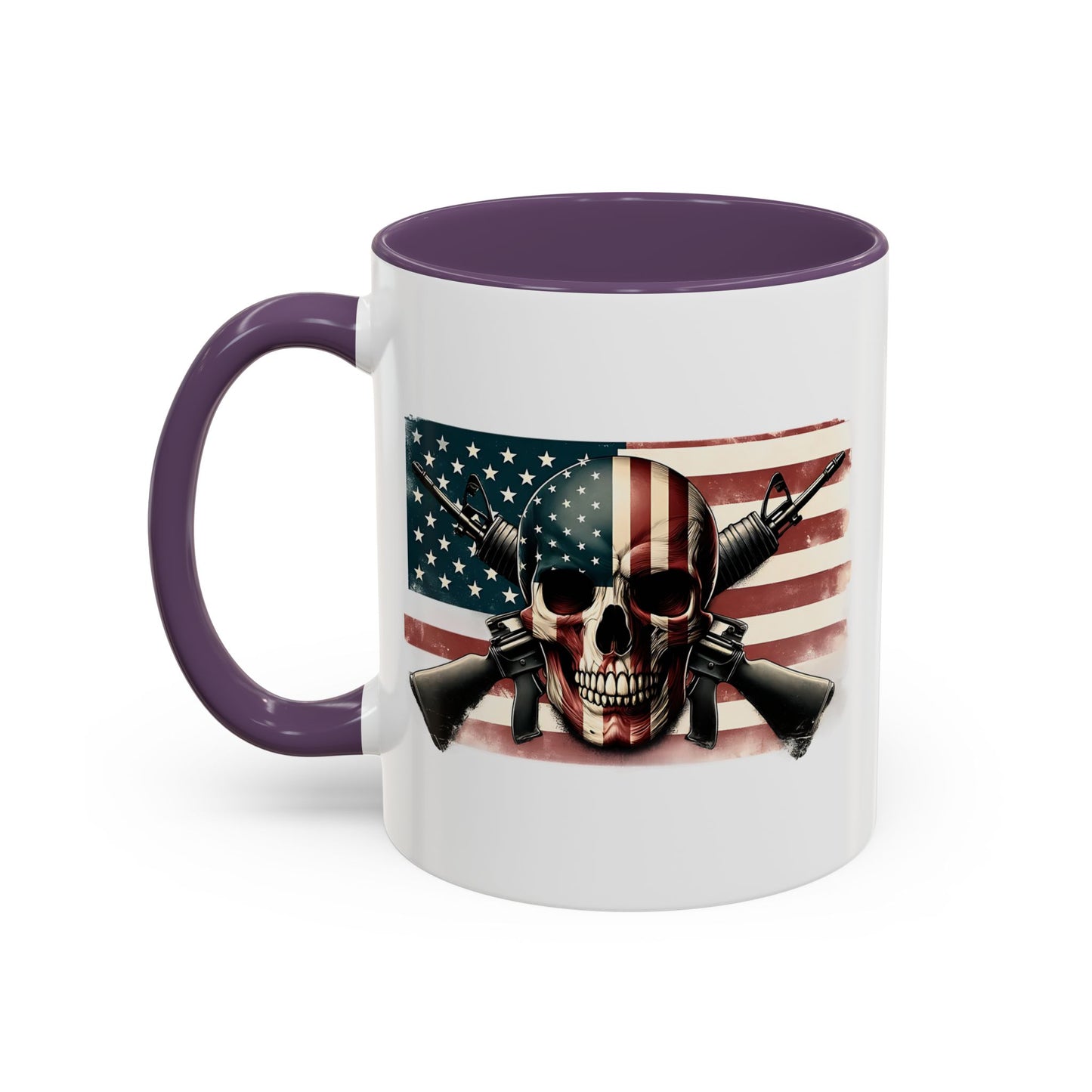 4th of July Mug - Skull Guns Flag