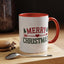 Christmas Mug - Merry Christmas Red & Green Text Heart Arrow Trees