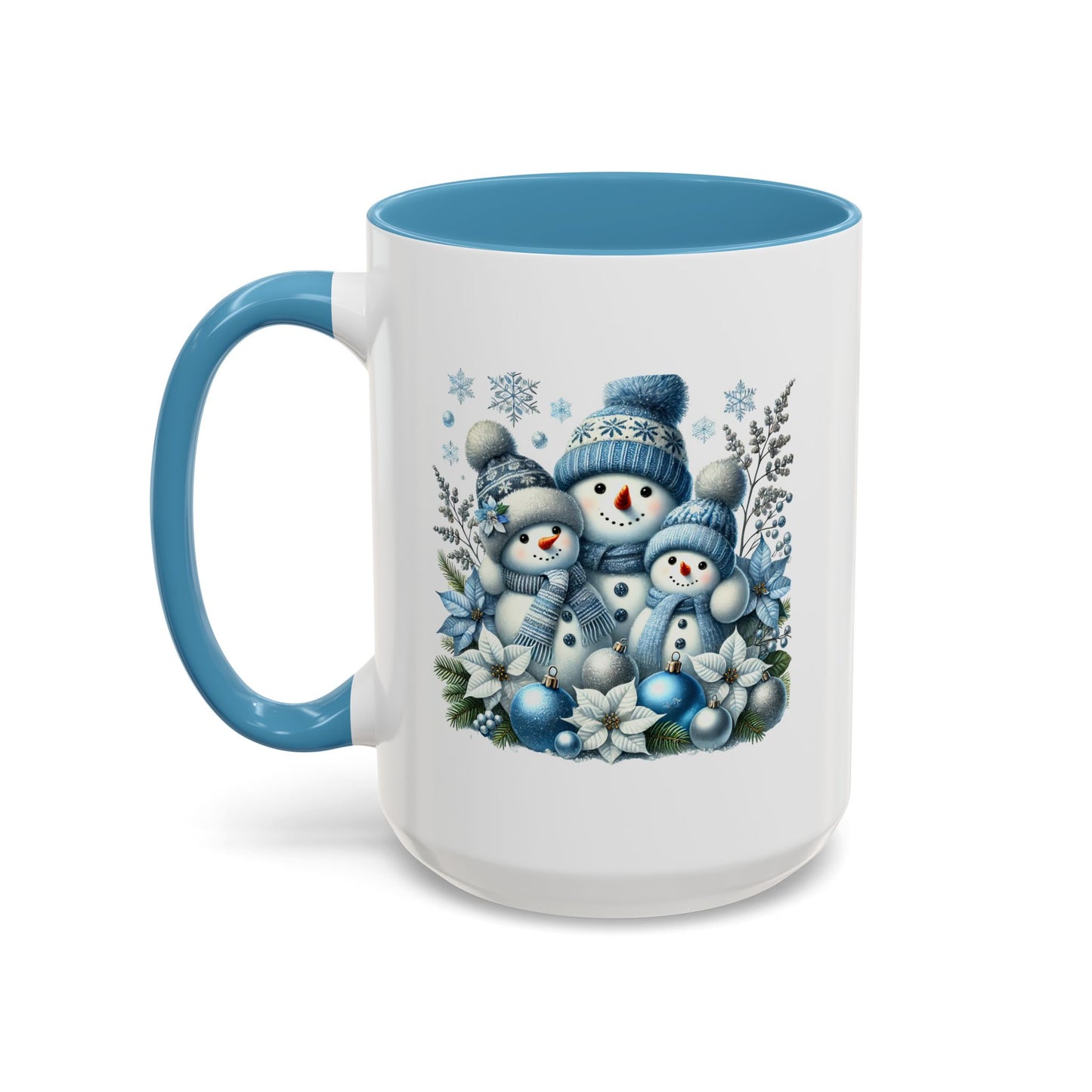 Christmas Mug - Blue Snowman Family