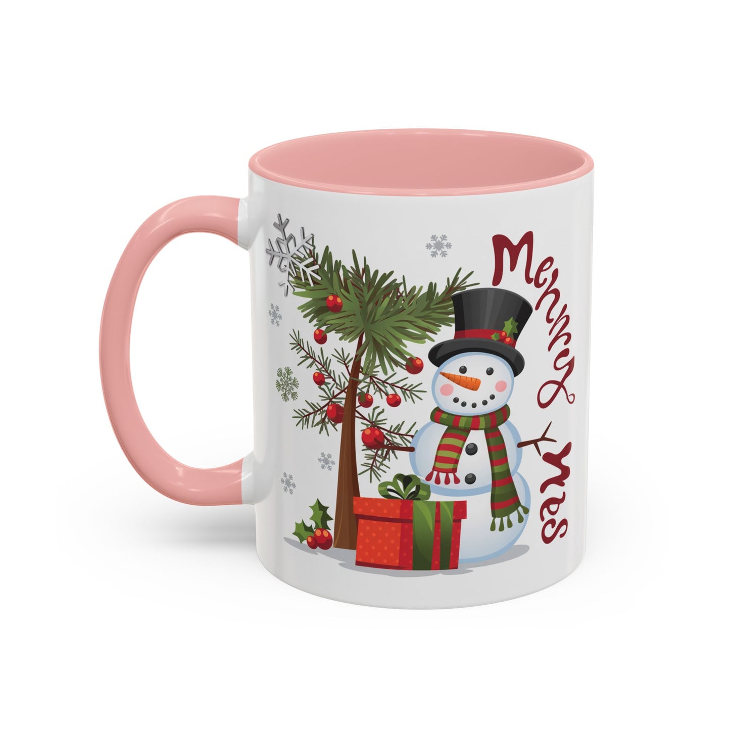 Christmas Mug - Merry Xmas Snowman Tree Present