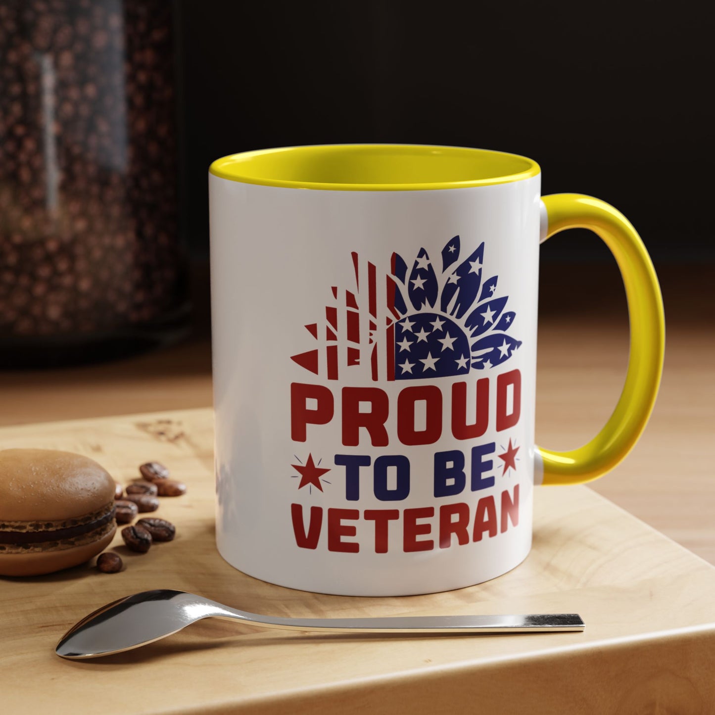 4th of July Mug - Proud to Be a Veteran Sunflower