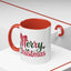 Christmas Mug - Merry Christmas Red & Green Text Bow