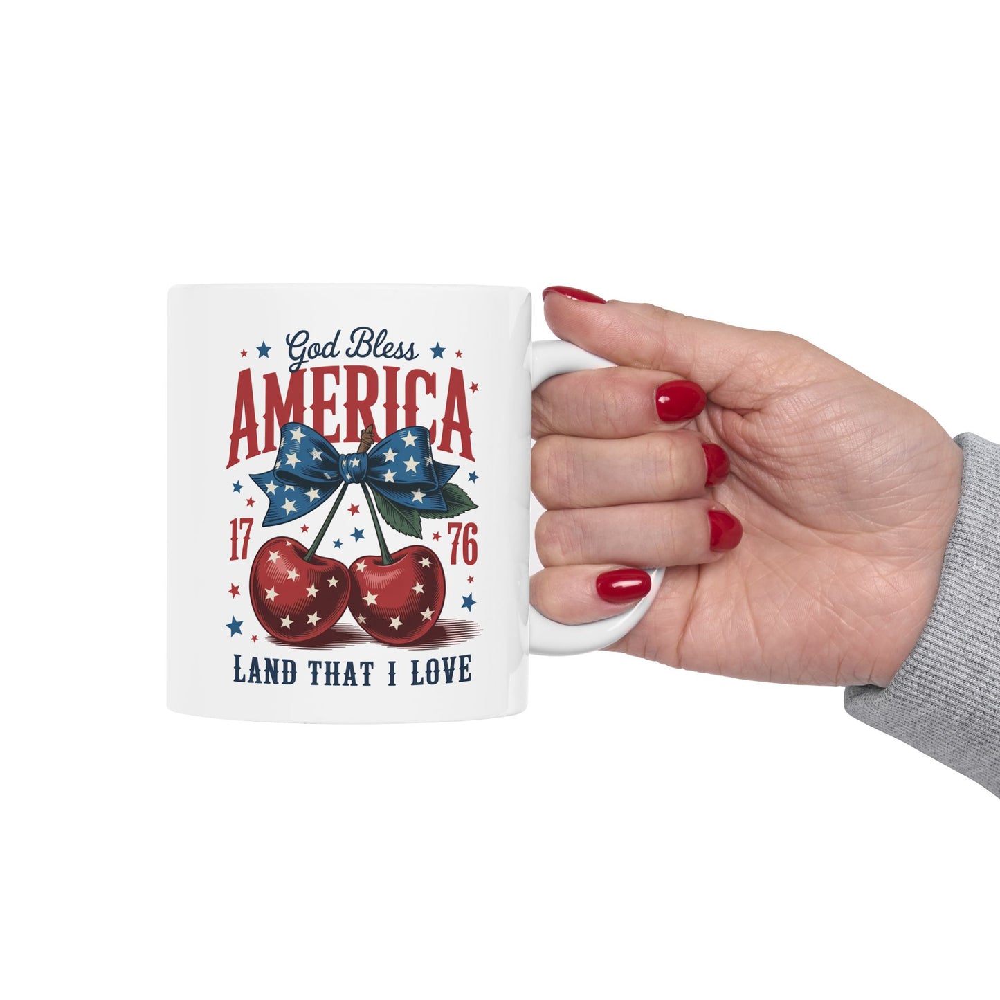 4th of July Mug - God Bless America Cherry