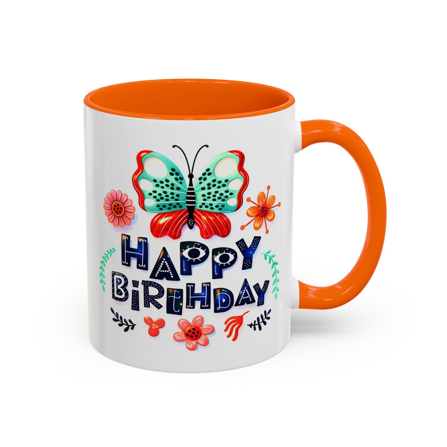 Birthday Mug - Butterfly Flowers