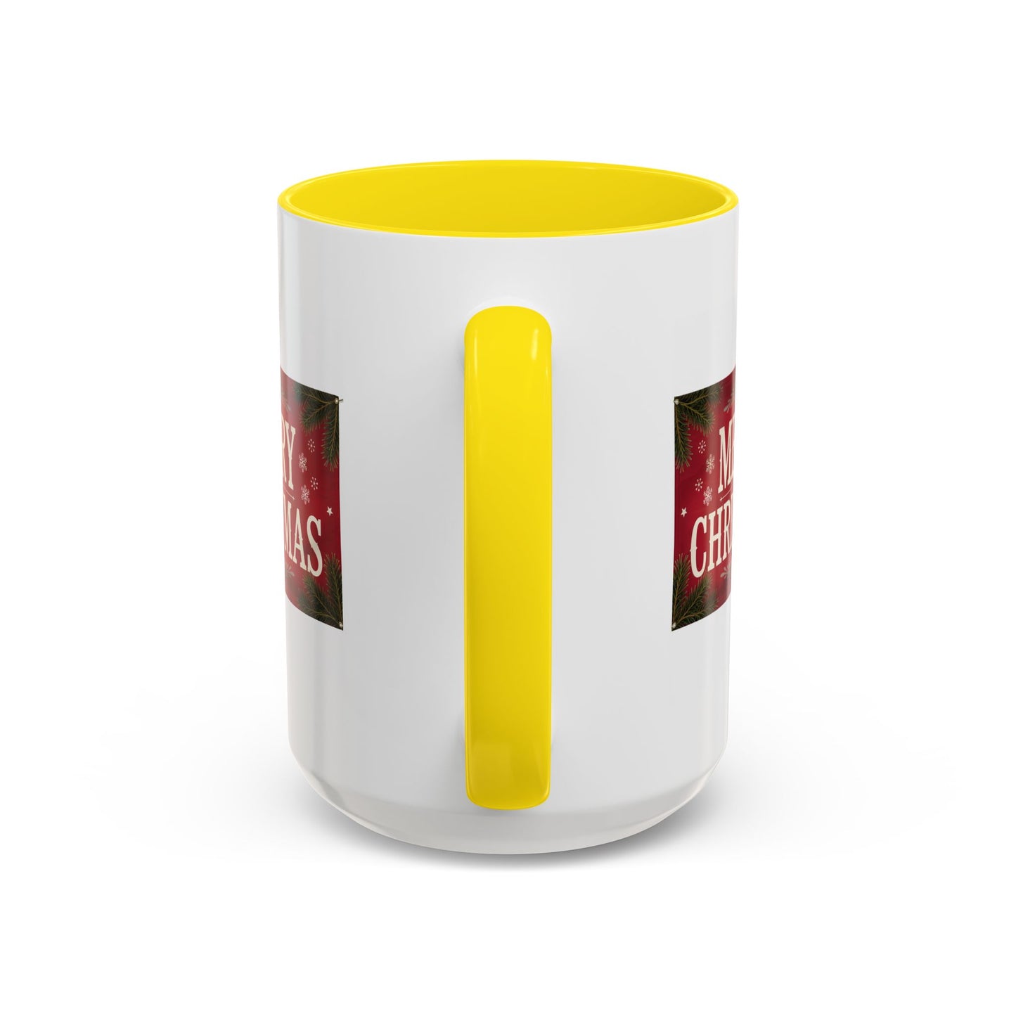 Christmas Mug - Merry Christmas Cream Text Maroon Background
