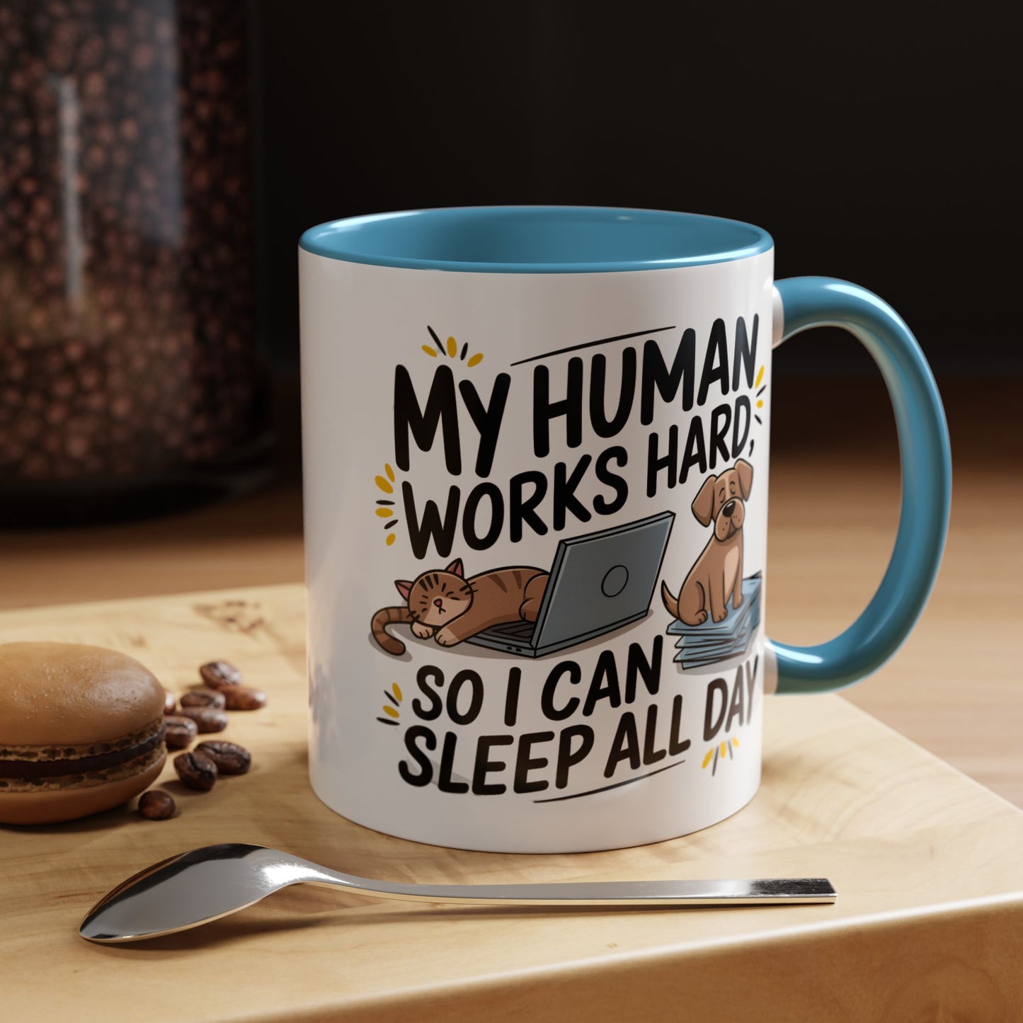 Animal Mug - My Human Works Hard