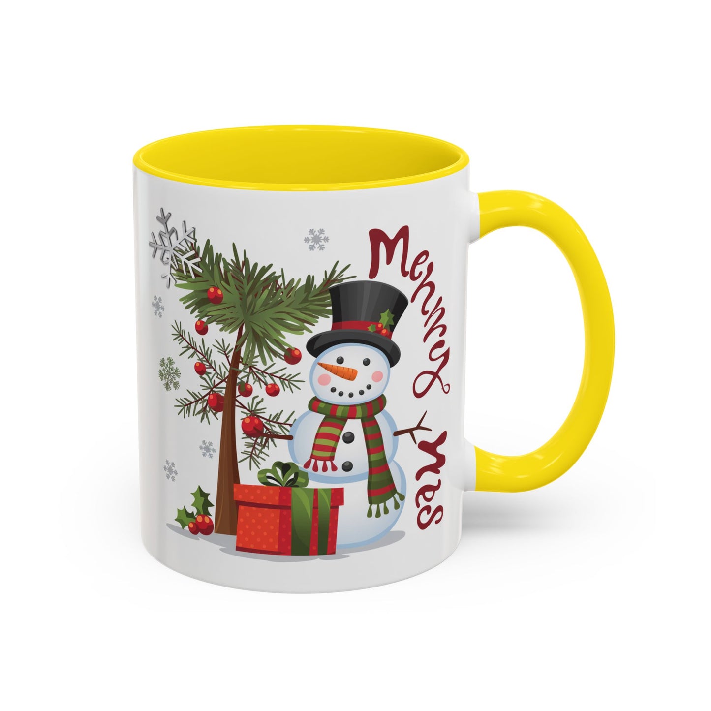 Christmas Mug - Merry Xmas Snowman Tree Present