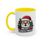 Christmas Mug - Merry Christmas White & Black Text Santa Trees Presents