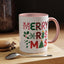 Christmas Mug - Merry Christmas Red Green & Gold Decorative Text