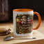 Christmas Mug - Merry Christmas Cream Text Santa Ok Light Bow Ornaments