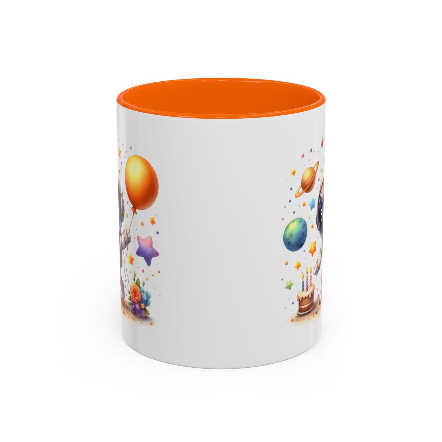 Birthday Mug - Happy Birthday Astronaut, Cake & Balloon
