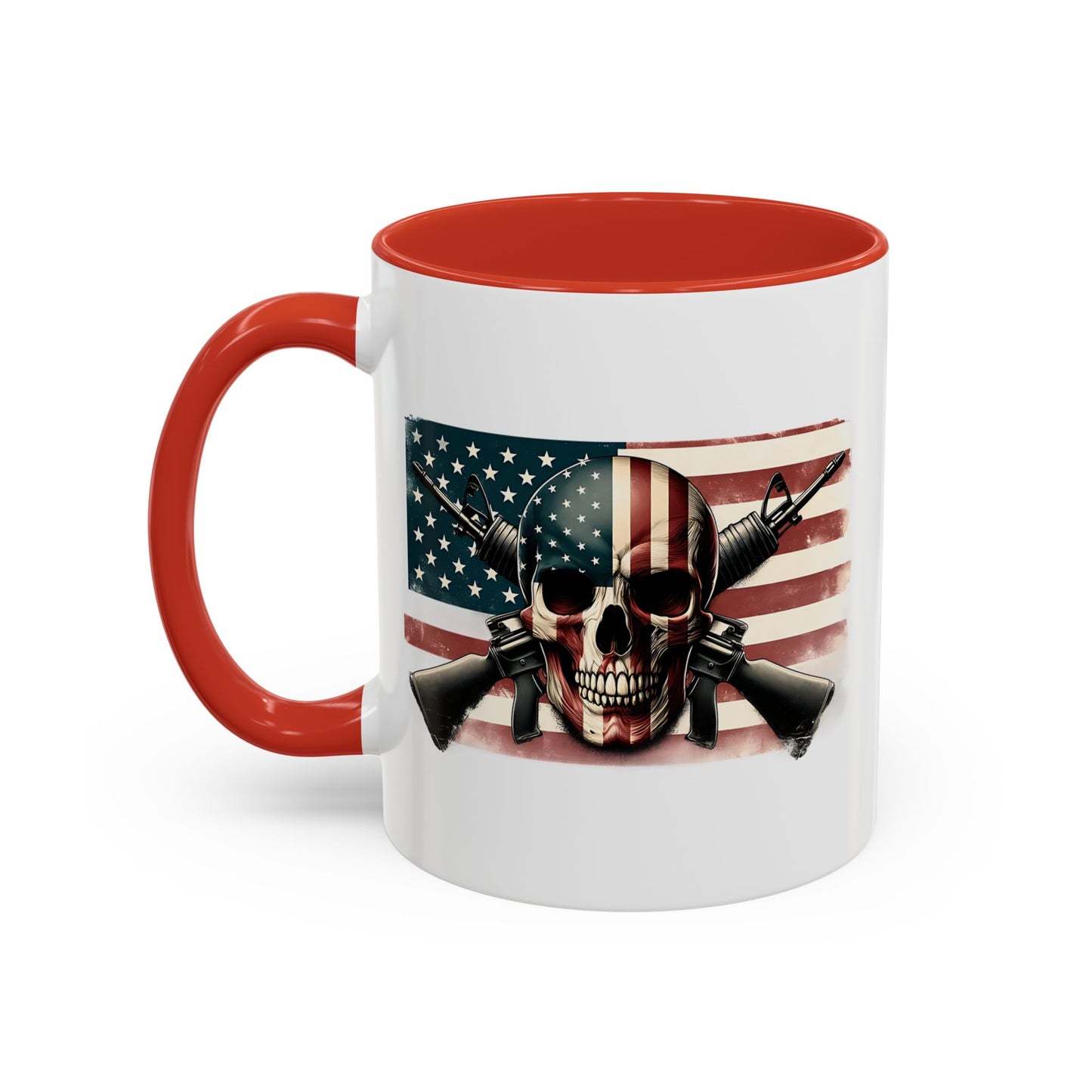 4th of July Mug - Skull Guns Flag