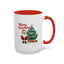 Christmas Mug - Merry Christmas Red Text Santa Tree Presents