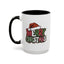 Christmas Mug - Merry Christmas Red Green & White Graffiti Hat
