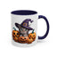 Halloween Mug - Witch Cat Hiding In Pumpkins