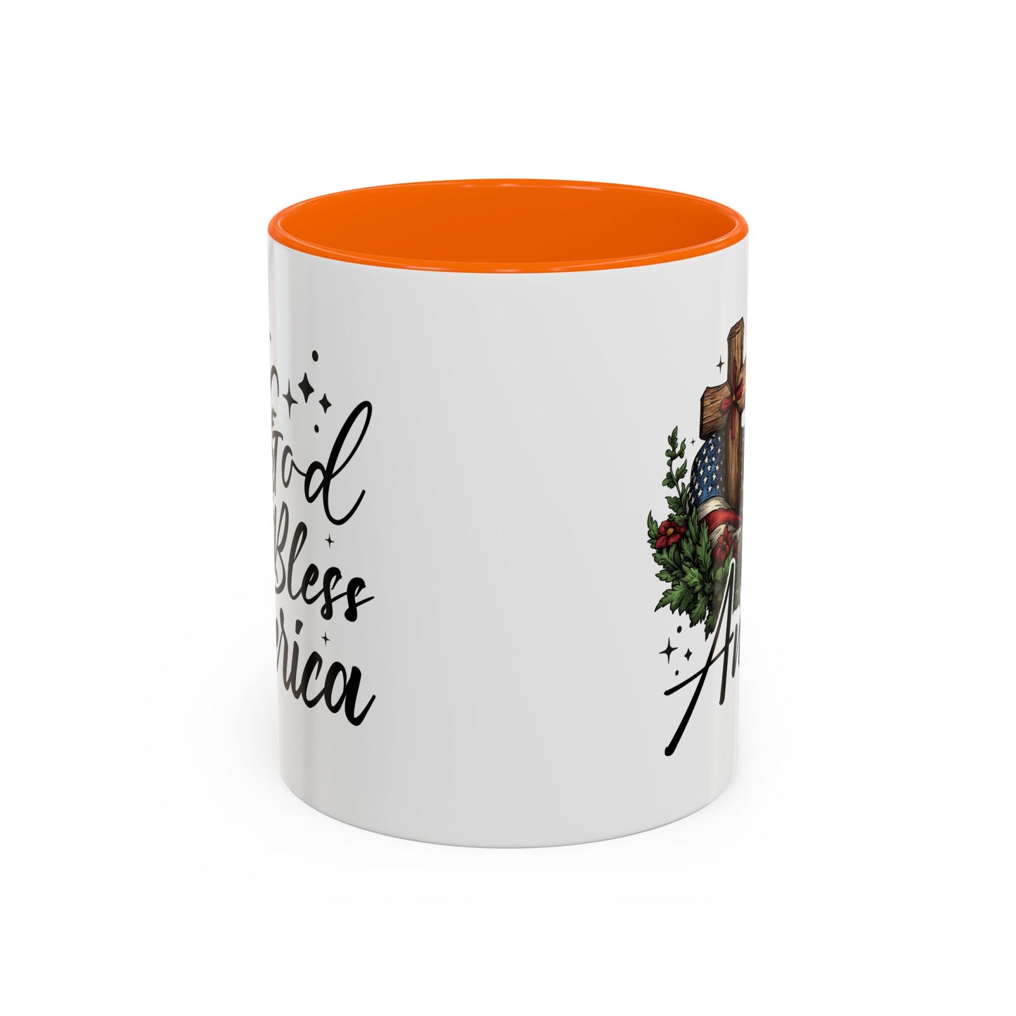 4th of July Mug - God Bless America Cross Flag