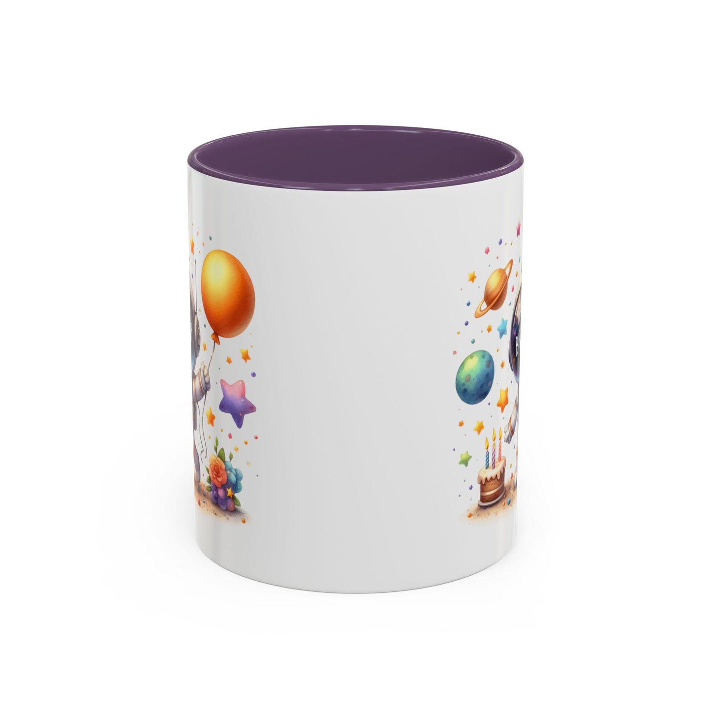 Birthday Mug - Happy Birthday Astronaut, Cake & Balloon