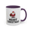 Christmas Mug - Merry Christmas Black Text Santa Walking