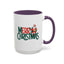 Christmas Mug - Merry Christmas Green & Red Text Santa Present