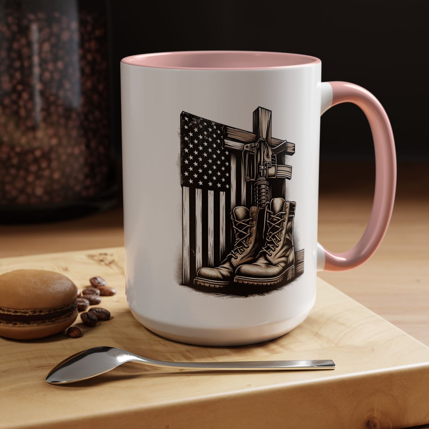 4th of July Mug - Fallen Soldier Boots Flag